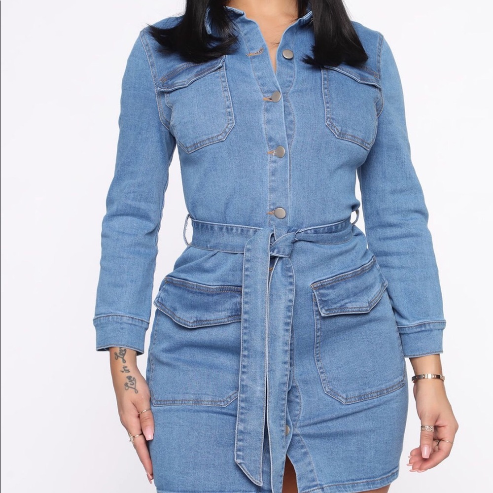 Denim mini dress